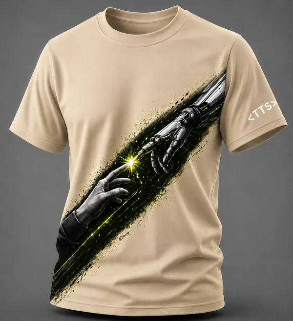 Beige_Electrified_Crew_Neck_T_Shirt