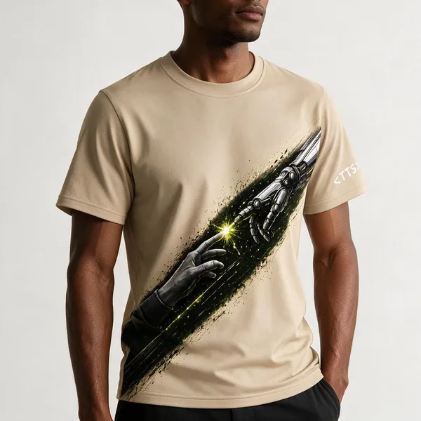 Beige_Electrified_Crew_Neck_T_Shirt