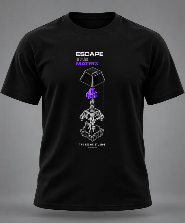 Black_Escape_The_Matrix_Crew_Neck_T_Shirt