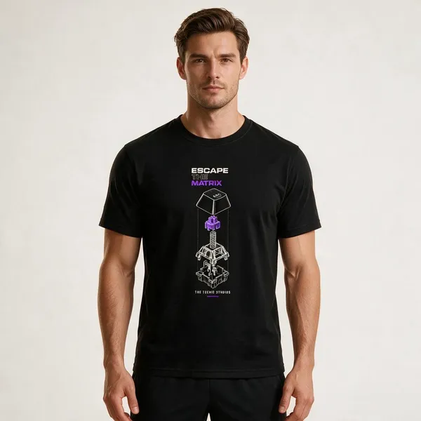Black_Escape_The_Matrix_Crew_Neck_T_Shirt