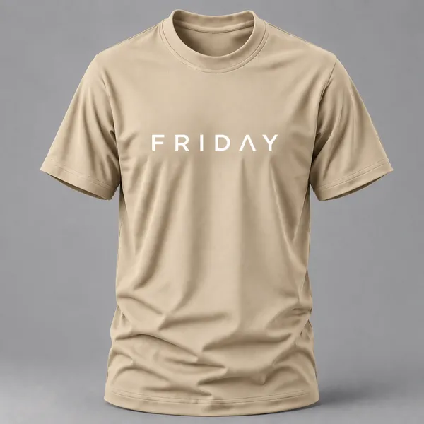Beige_Friday_Typography_Crew_Neck_T_Shirt