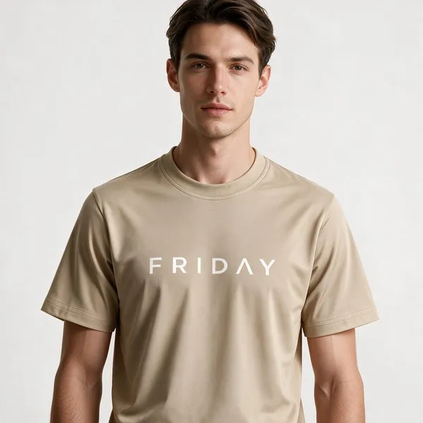 Beige_Friday_Typography_Crew_Neck_T_Shirt