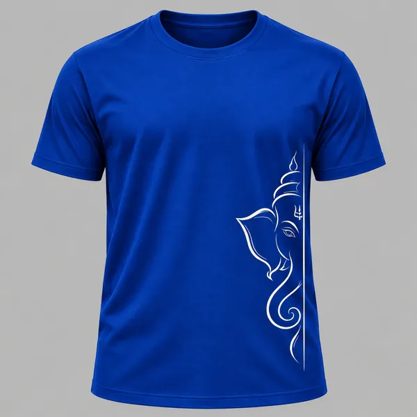 Royal_Blue_Ganpati_Crew_Neck_T_Shirt