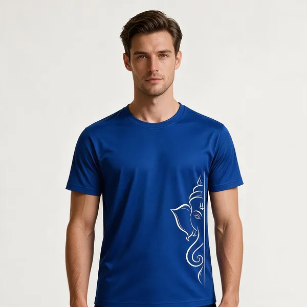Royal_Blue_Ganpati_Crew_Neck_T_Shirt
