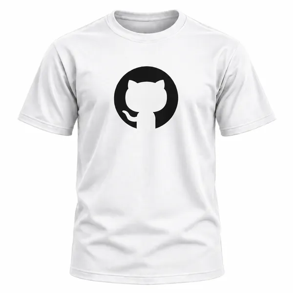White_Github_Logo_Crew_Neck_T_Shirt