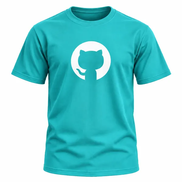 Aqua_Github_Logo_Crew_Neck_T_Shirt