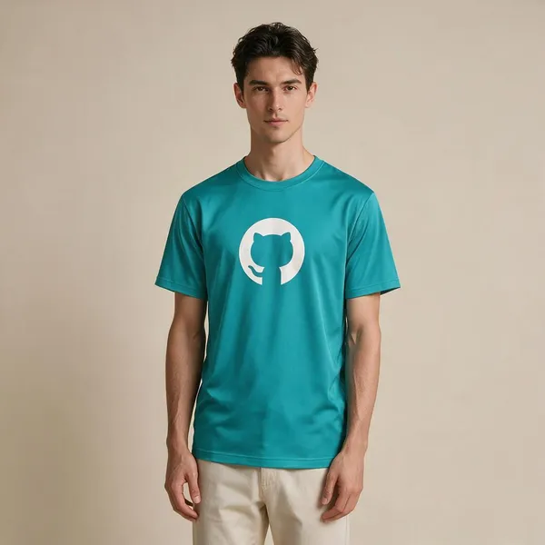 Aqua_Github_Logo_Crew_Neck_T_Shirt