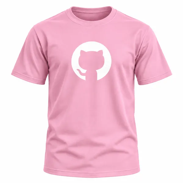 Pink_Github_Logo_Crew_Neck_T_Shirt