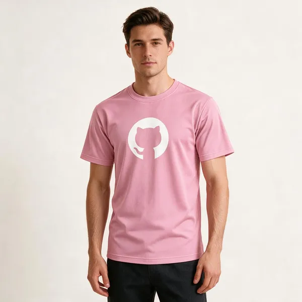 Pink_Github_Logo_Crew_Neck_T_Shirt
