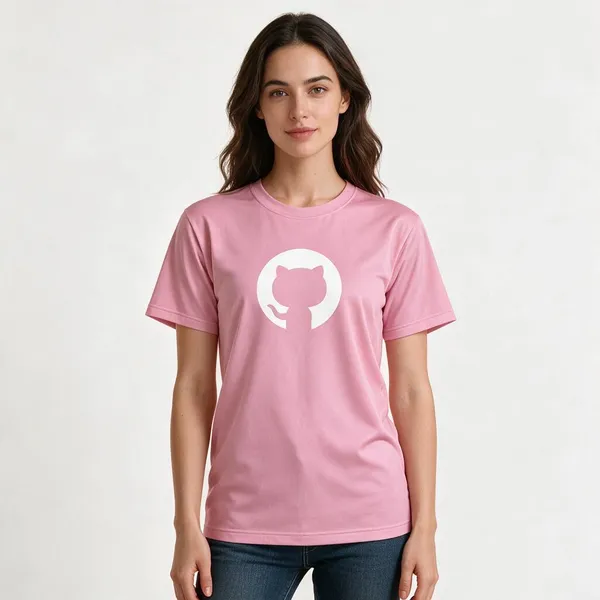 Pink_Github_Logo_Crew_Neck_T_Shirt