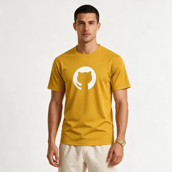 Yellow_Github_Logo_Crew_Neck_T_Shirt
