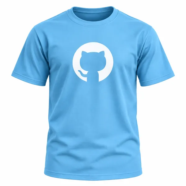 Sky_Blue_Github_Logo_Crew_Neck_T_Shirt