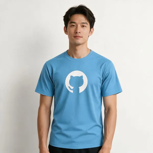Sky_Blue_Github_Logo_Crew_Neck_T_Shirt