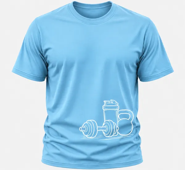 Sky_Blue_Gym_Equipments_Crew_Neck_T_Shirt