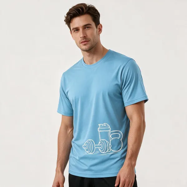 Sky_Blue_Gym_Equipments_Crew_Neck_T_Shirt