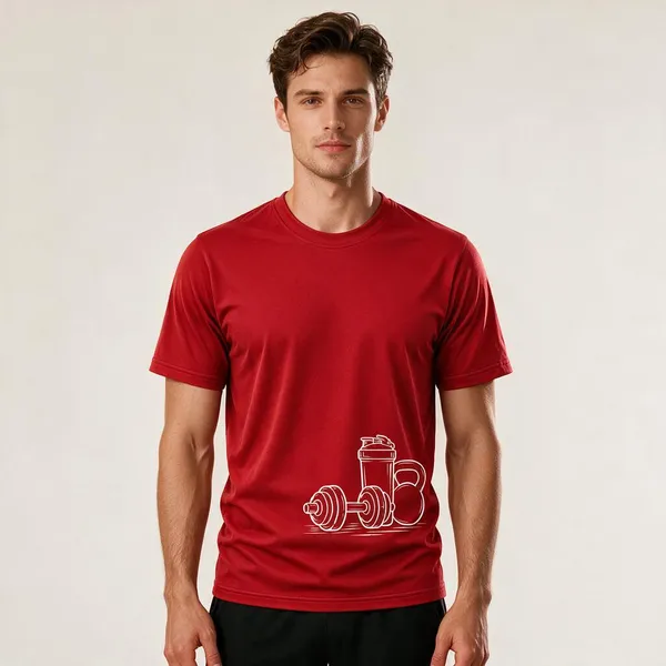 Red_Gym_Equipments_Crew_Neck_T_Shirt