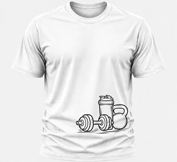 White_Gym_Equipments_Crew_Neck_T_Shirt