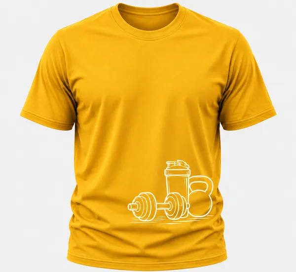 Yellow_Gym_Equipments_Crew_Neck_T_Shirt