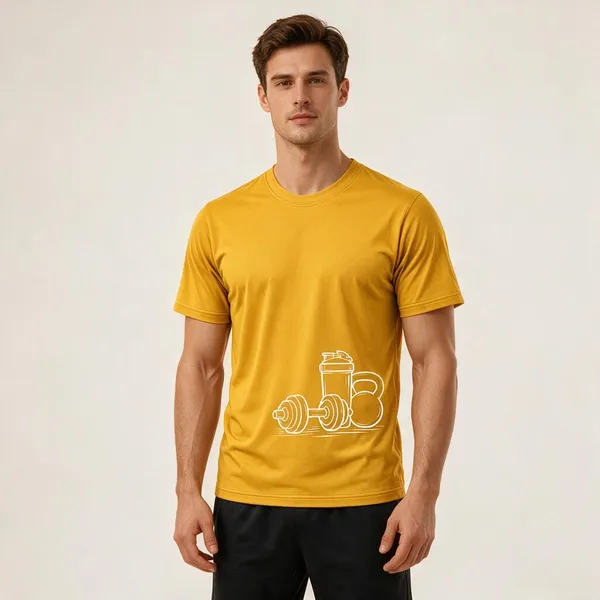 Yellow_Gym_Equipments_Crew_Neck_T_Shirt