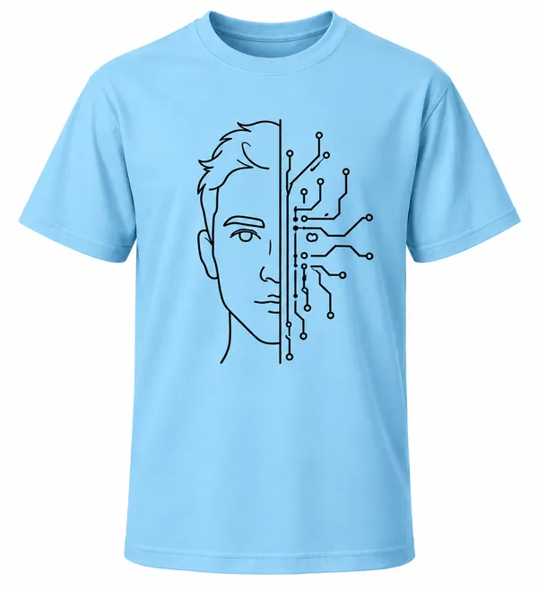 Sky_Blue_Half_Human_Half_Machine_Crew_Neck_T_Shirt