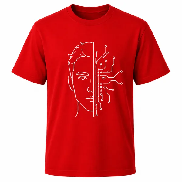 Red_Half_Human_Half_Machine_Crew_Neck_T_Shirt