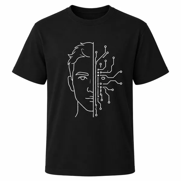 Black_Half_Human_Half_Machine_Crew_Neck_T_Shirt