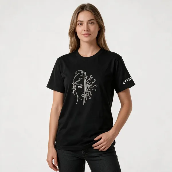 Black_Half_Woman_Half_Machine_Crew_Neck_T_Shirt