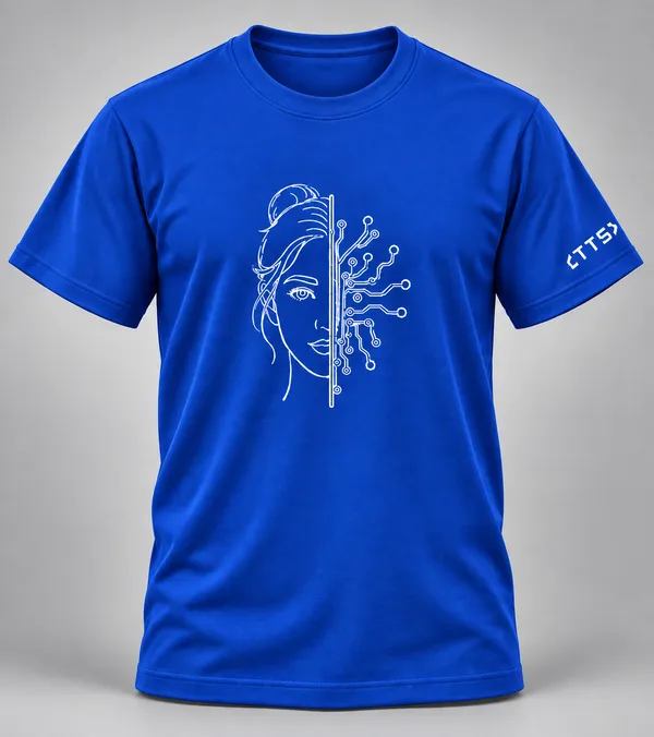 Royal_Blue_Half_Woman_Half_Machine_Crew_Neck_T_Shirt