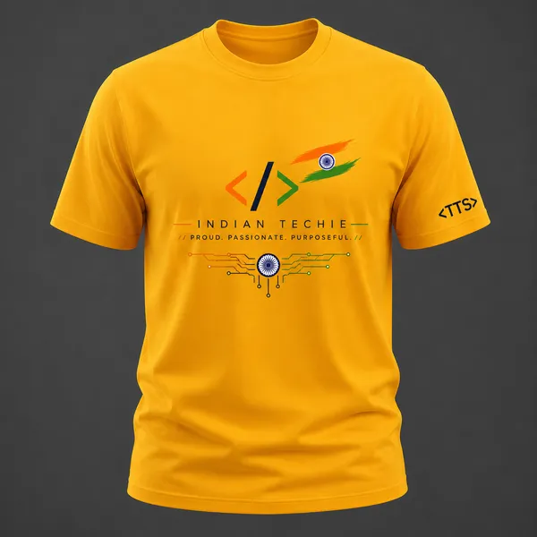 Yellow_Indian_Techie_Crew_Neck_T_Shirt