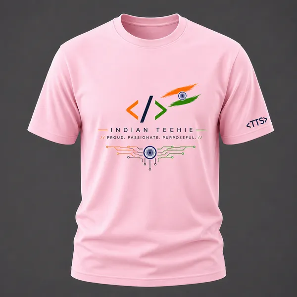Pink_Indian_Techie_Crew_Neck_T_Shirt