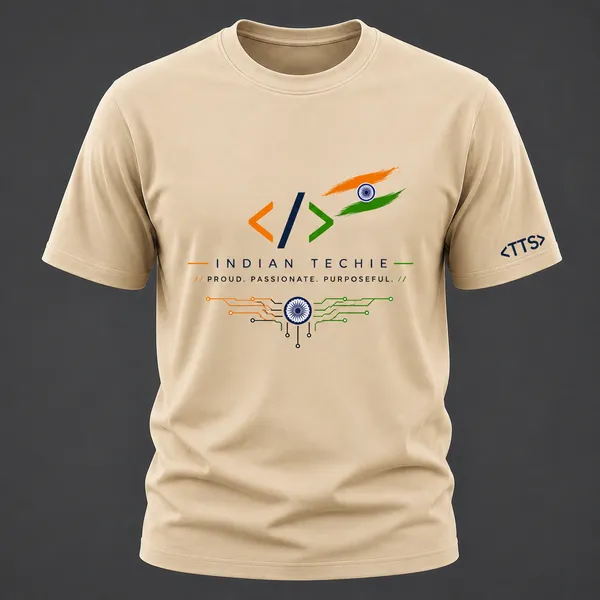 Beige_Indian_Techie_Crew_Neck_T_Shirt