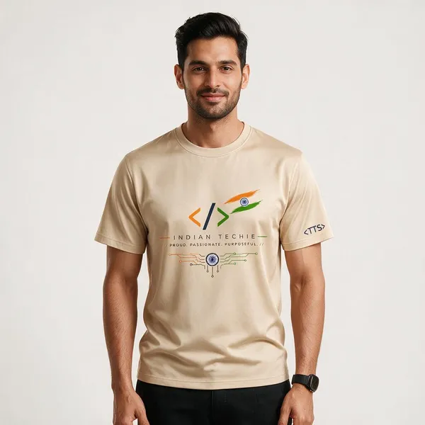 Beige_Indian_Techie_Crew_Neck_T_Shirt