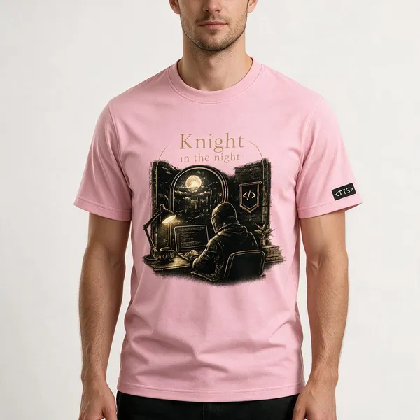Pink_Knight_In_The_Night_Crew_Neck_T_Shirt