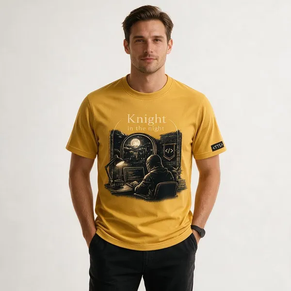Yellow_Knight_In_The_Night_Crew_Neck_T_Shirt