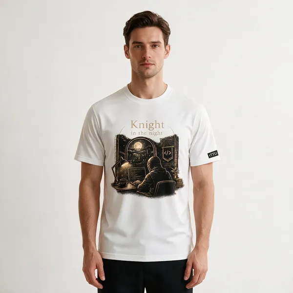White_Knight_In_The_Night_Crew_Neck_T_Shirt
