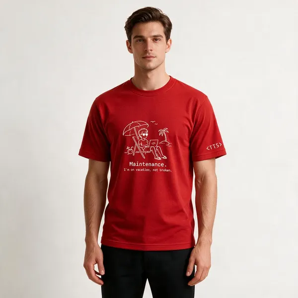 Red_Maintenance_Mode_Crew_Neck_T_Shirt