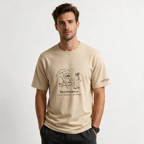 Beige_Maintenance_Mode_Crew_Neck_T_Shirt
