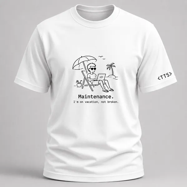 White_Maintenance_Mode_Crew_Neck_T_Shirt