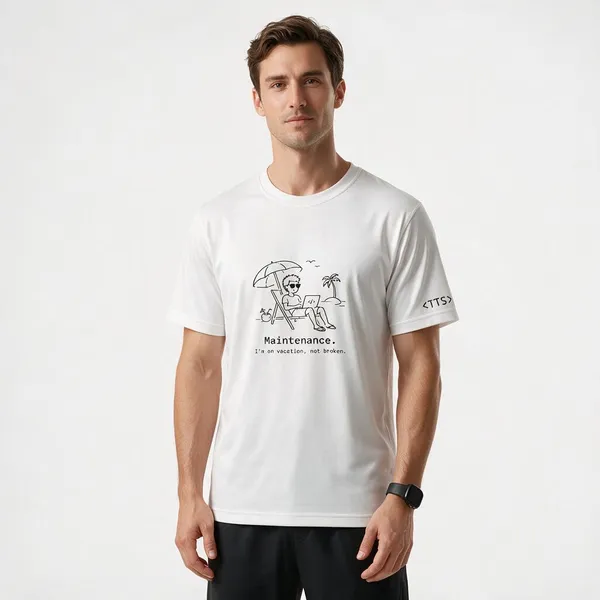 White_Maintenance_Mode_Crew_Neck_T_Shirt