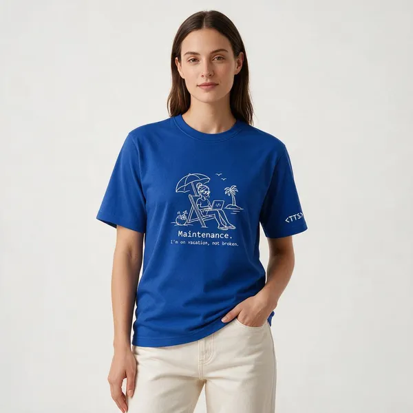 Royal_Blue_Maintenance_Mode_Woman_Crew_Neck_T_Shirt