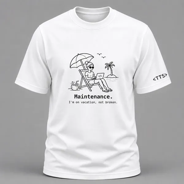 White_Maintenance_Mode_Woman_Crew_Neck_T_Shirt