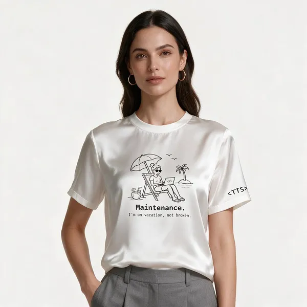 White_Maintenance_Mode_Woman_Crew_Neck_T_Shirt