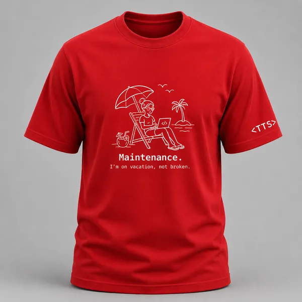 Red_Maintenance_Mode_Woman_Crew_Neck_T_Shirt