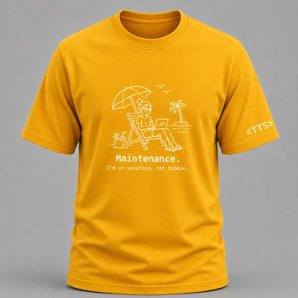 Yellow_Maintenance_Mode_Woman_Crew_Neck_T_Shirt