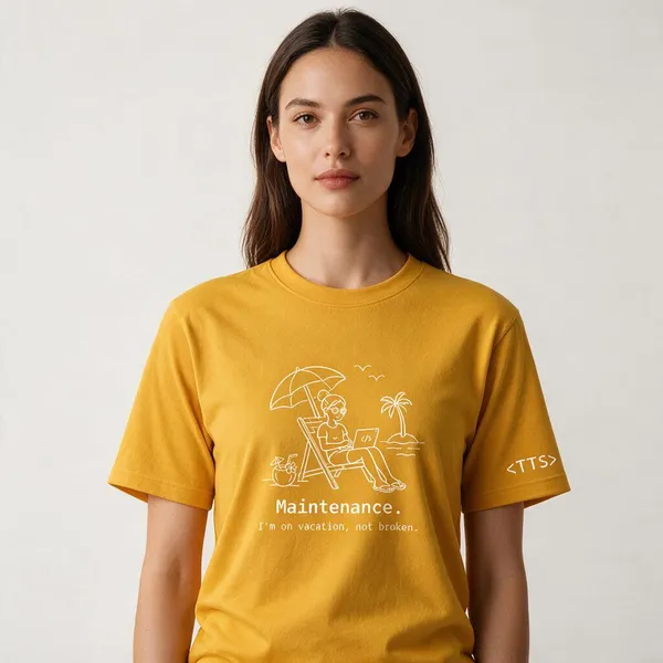 Yellow_Maintenance_Mode_Woman_Crew_Neck_T_Shirt