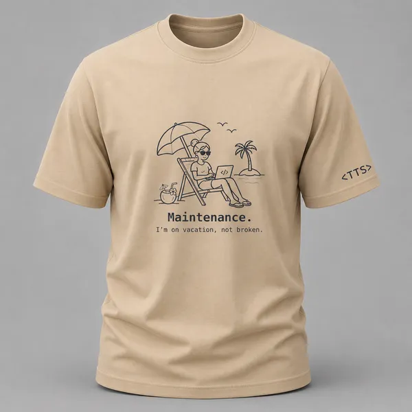 Beige_Maintenance_Mode_Woman_Crew_Neck_T_Shirt