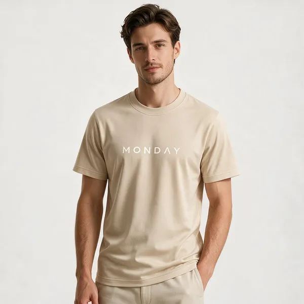 Beige_Monday_Typography_Crew_Neck_T_Shirt