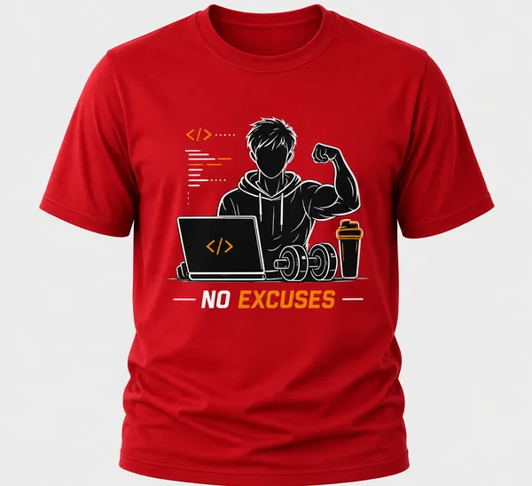 Red_No_Excuses_Crew_Neck_T_Shirt