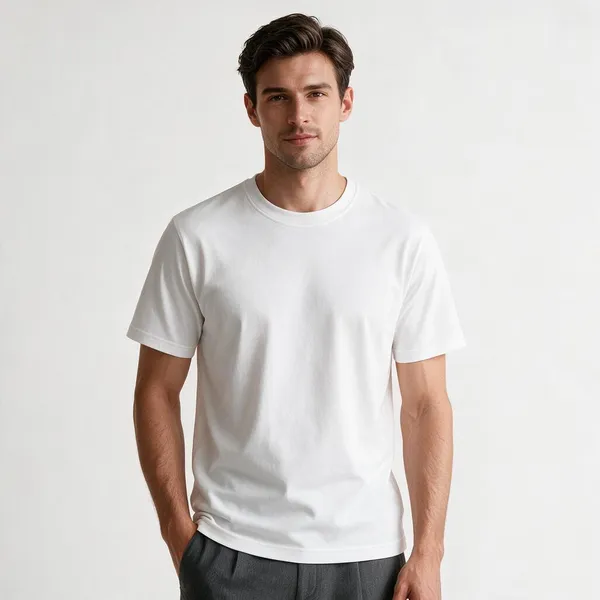 White_Plain_Crew_Neck_T_Shirt