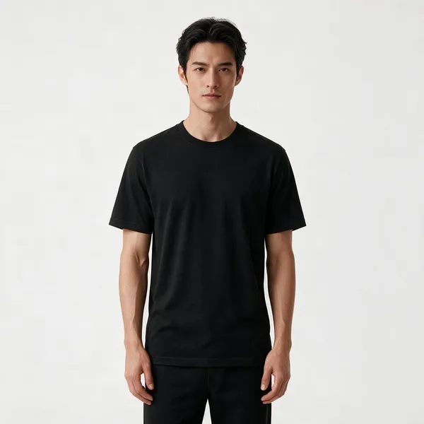 Black_Plain_Crew_Neck_T_Shirt